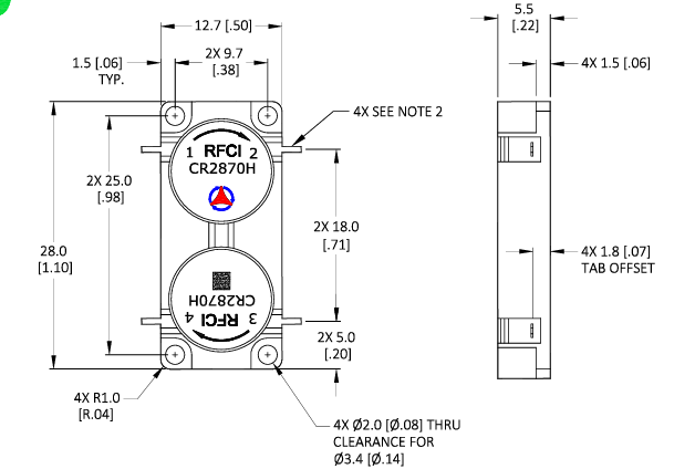 CR2870H同軸2路循環器RFCI CR2870H同軸2路循環器RFCI